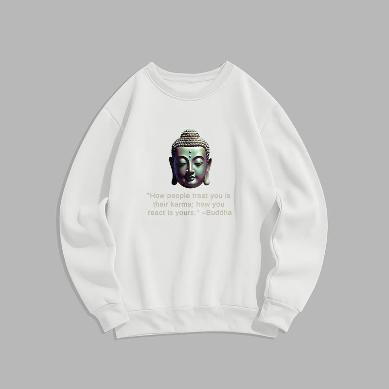 Sudadera de poliéster con forro polar Mythstone How People Treat You Is Their Karma Buddha 