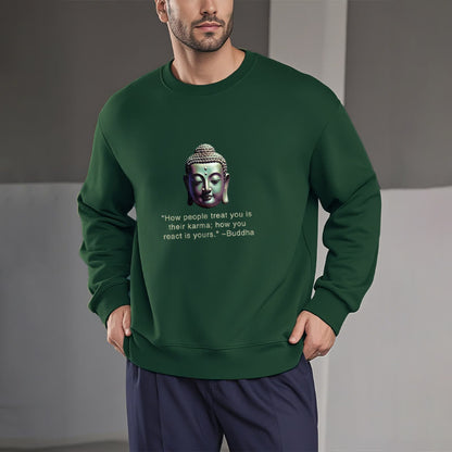 Sudadera de poliéster con forro polar Mythstone How People Treat You Is Their Karma Buddha 