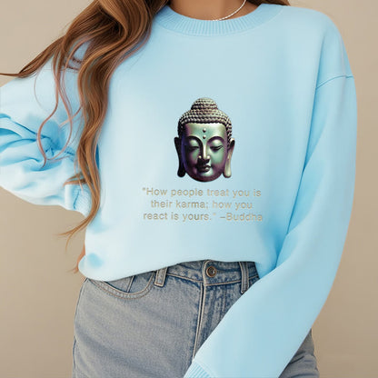 Sudadera de poliéster con forro polar Mythstone How People Treat You Is Their Karma Buddha 