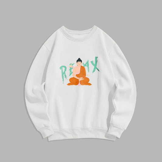 Mythstone RELAX Buddha Fleece Lined Sweatshirt