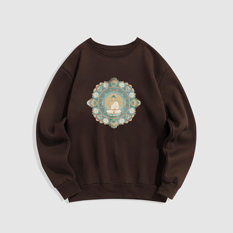 Sudadera con forro polar suave y diseño de Buda y mandala de Mythstone 