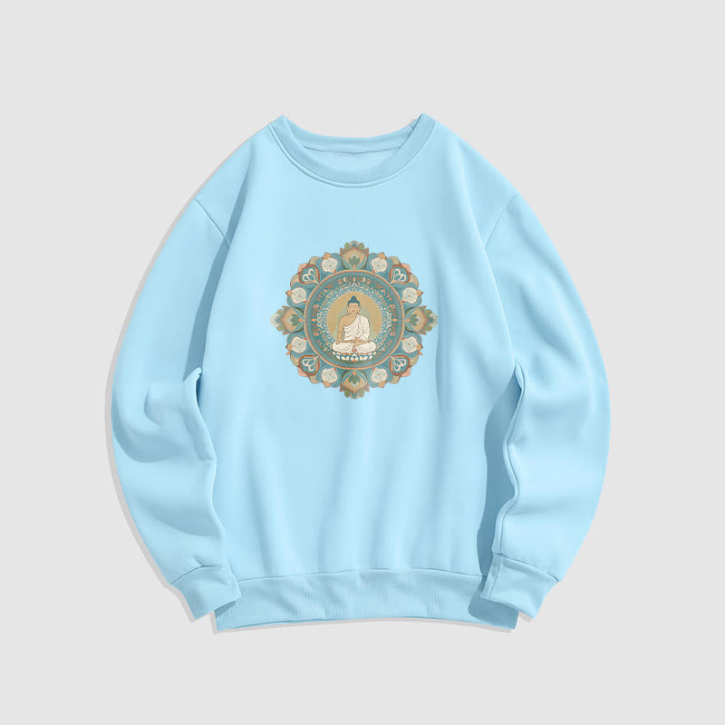 Sudadera con forro polar suave y diseño de Buda y mandala de Mythstone 