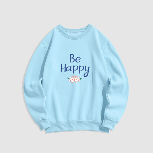 Mythstone BE HAPPY Lotus Soft Fleece Lined Sweatshirt