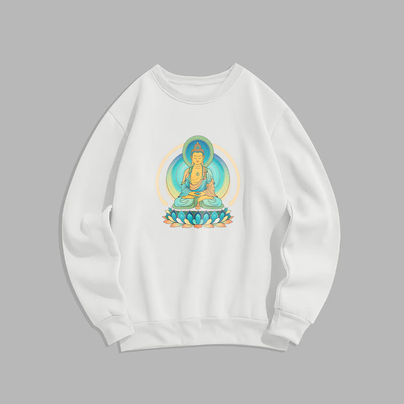 Mythstone Lotus Meditation Buddha Fleece Lined Sweatshirt