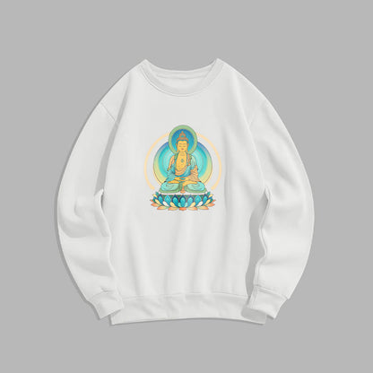 Mythstone Lotus Meditation Buddha Fleece Lined Sweatshirt