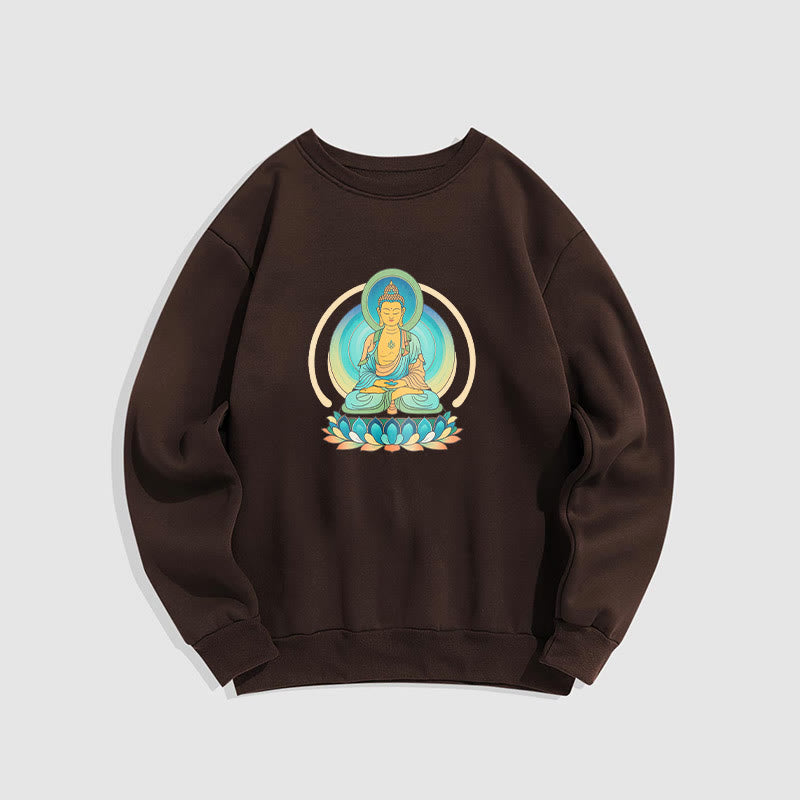 Mythstone Lotus Meditation Buddha Fleece Lined Sweatshirt