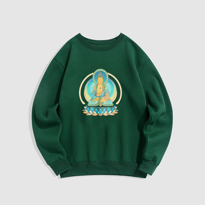 Mythstone Lotus Meditation Buddha Fleece Lined Sweatshirt