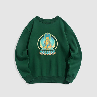 Mythstone Lotus Meditation Buddha Fleece Lined Sweatshirt