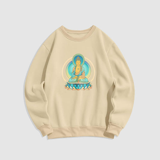 Mythstone Lotus Meditation Buddha Fleece Lined Sweatshirt