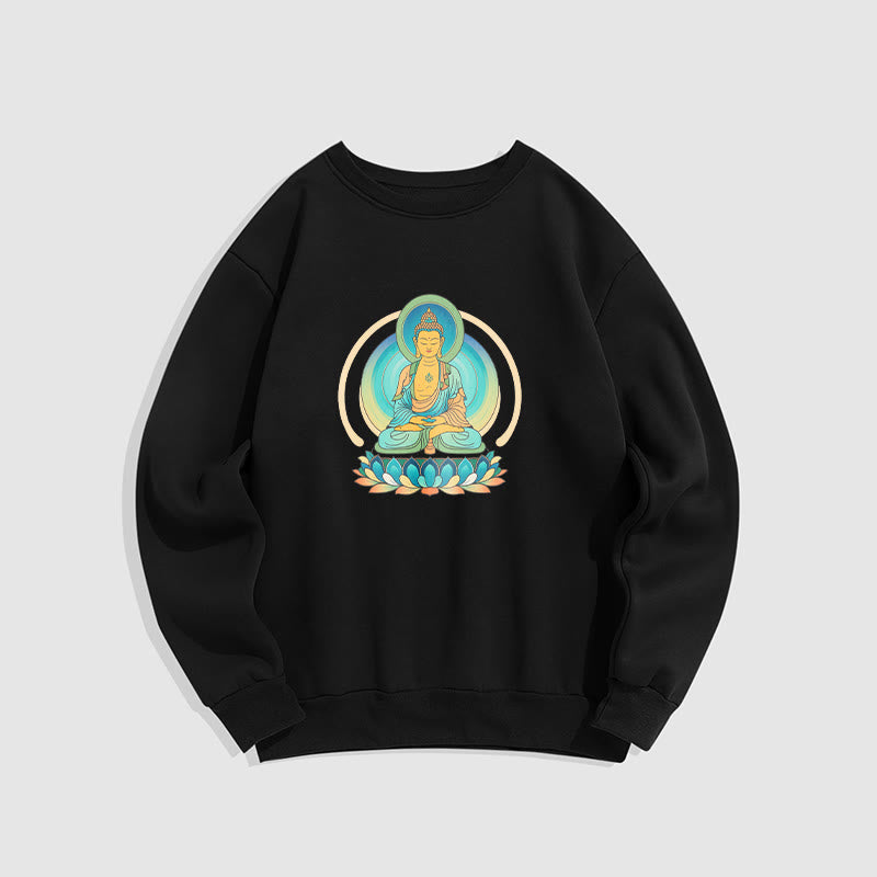 Mythstone Lotus Meditation Buddha Fleece Lined Sweatshirt