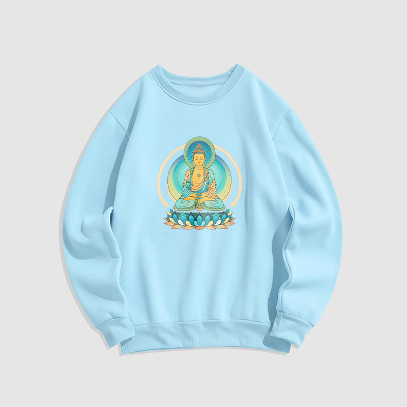 Mythstone Lotus Meditation Buddha Fleece Lined Sweatshirt