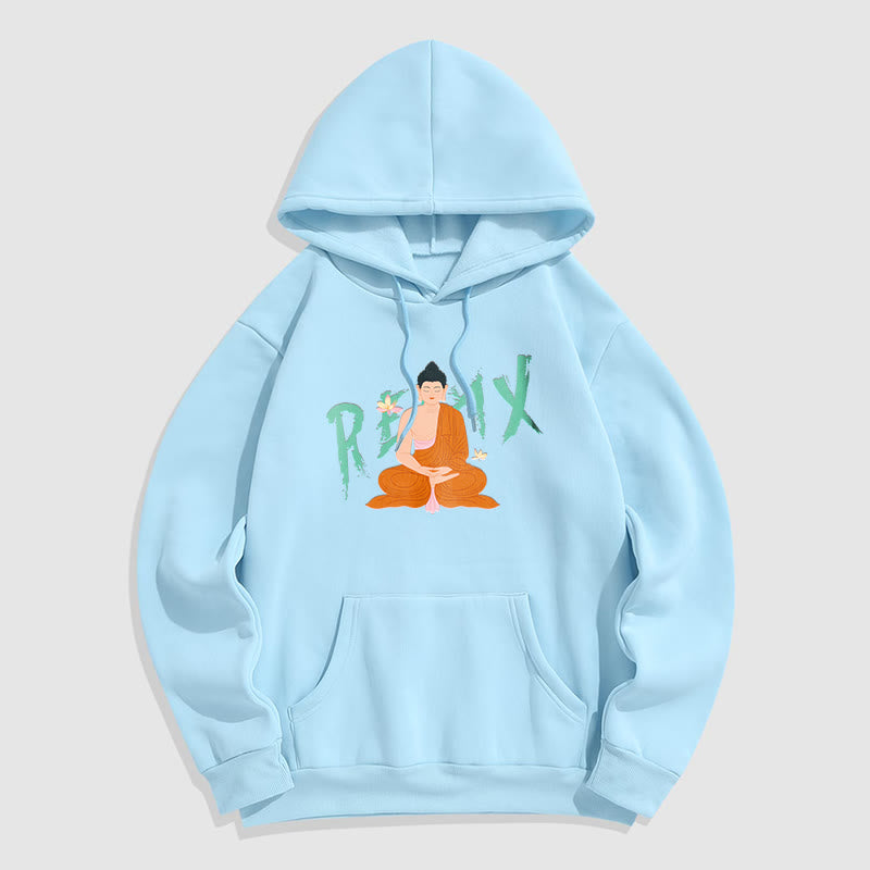 Mythstone RELAX Lotus Buddha Fleece Lined Polyester Hoodie