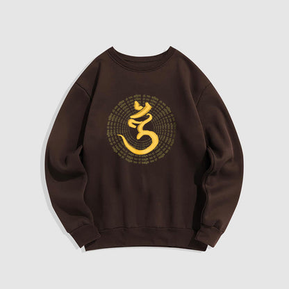 Mythstone 108 OM NAMAH SHIVAYA Mantra Sanskrit Fleece Lined Polyester Sweatshirt