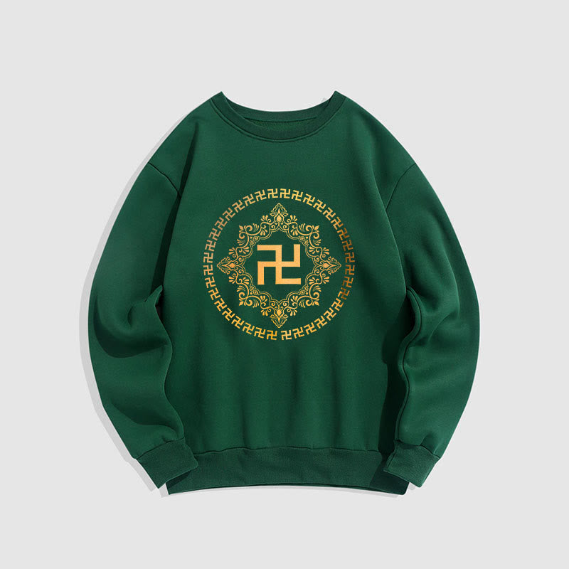 Mythstone Swastika Fleece Lined Polyester Sweatshirt