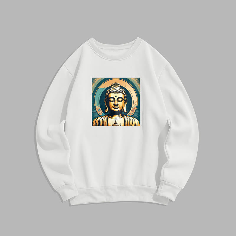 Mythstone Golden Buddha Fleece Lined Sweatshirt