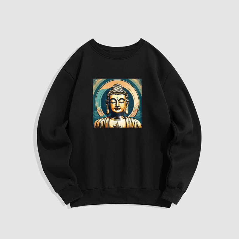 Mythstone Golden Buddha Fleece Lined Sweatshirt