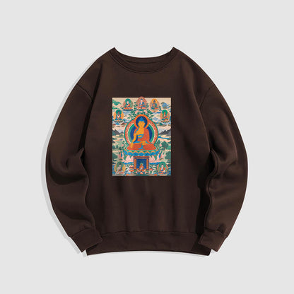 Mythstone The Medicine Buddha Sutra Transformed Into Art Fleece Lined Polyester Sweatshirt