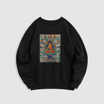 Mythstone The Medicine Buddha Sutra Transformed Into Art Fleece Lined Polyester Sweatshirt