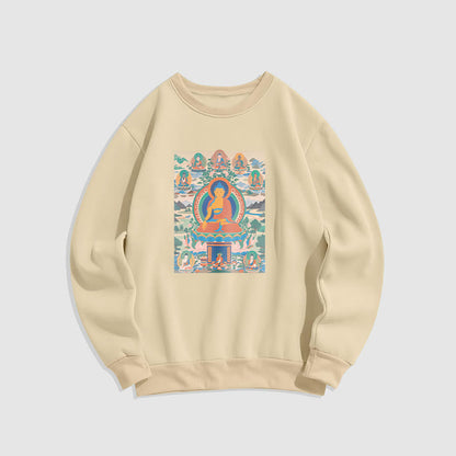 Mythstone The Medicine Buddha Sutra Transformed Into Art Fleece Lined Polyester Sweatshirt