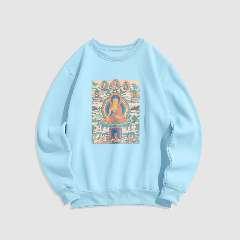 Mythstone The Medicine Buddha Sutra Transformed Into Art Fleece Lined Polyester Sweatshirt