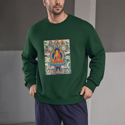 Mythstone The Medicine Buddha Sutra Transformed Into Art Fleece Lined Polyester Sweatshirt