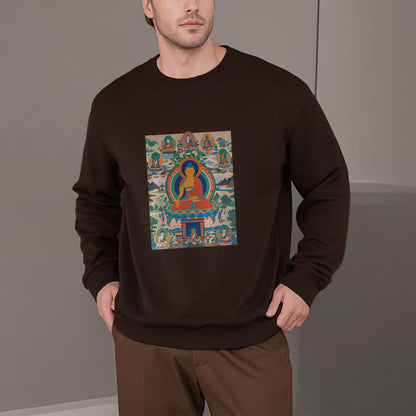 Mythstone The Medicine Buddha Sutra Transformed Into Art Fleece Lined Polyester Sweatshirt