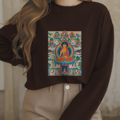 Mythstone The Medicine Buddha Sutra Transformed Into Art Fleece Lined Polyester Sweatshirt