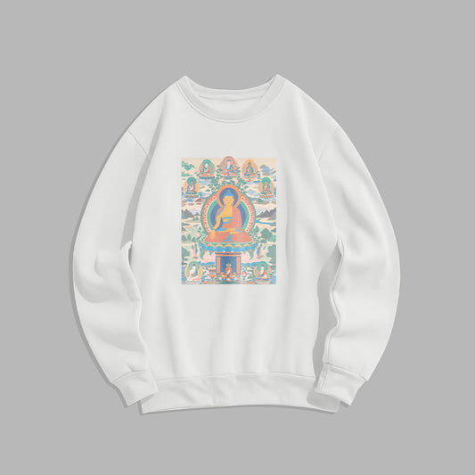 Mythstone The Medicine Buddha Sutra Transformed Into Art Fleece Lined Polyester Sweatshirt