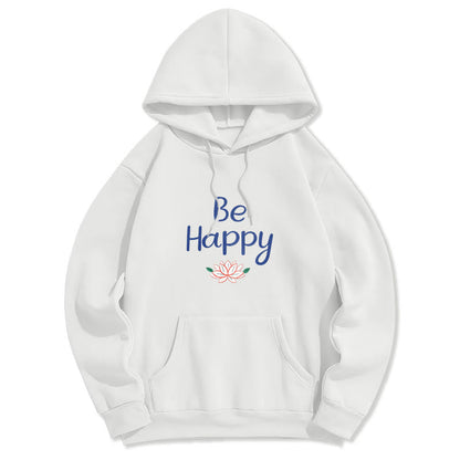 Mythstone Be Happy Lotus Fleece Lined Polyester Hoodie