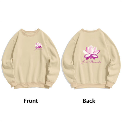 Mythstone Lotus Just Breathe Fleece Lined Polyester Sweatshirt