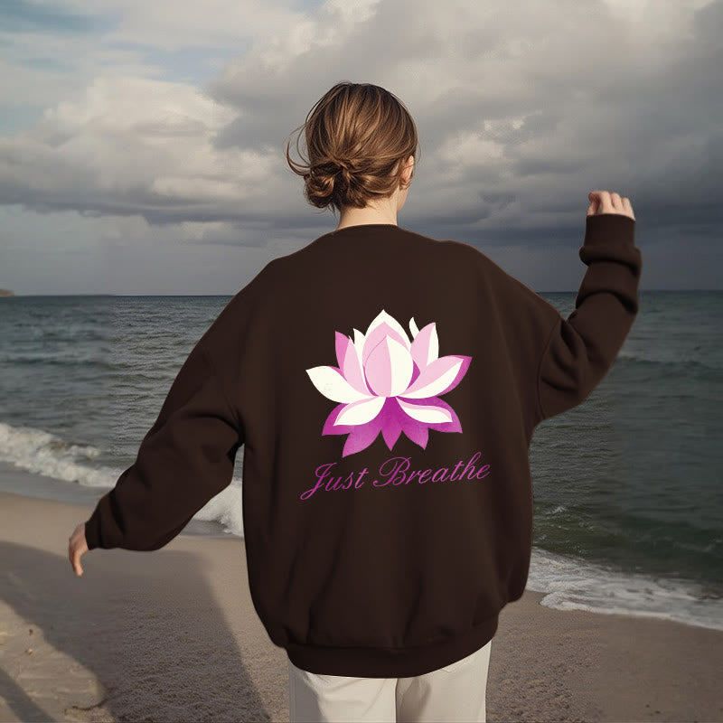 Mythstone Lotus Just Breathe Fleece Lined Polyester Sweatshirt