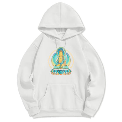 Mythstone Lotus Buddha Fleece Lined Polyester Hoodie