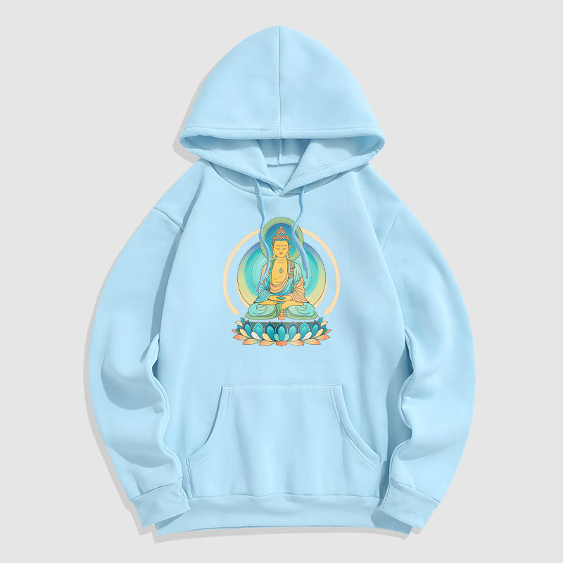 Mythstone Lotus Buddha Fleece Lined Polyester Hoodie