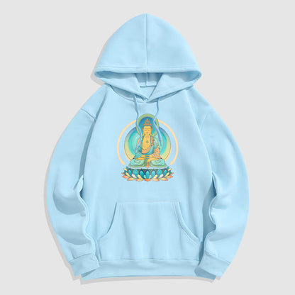 Mythstone Lotus Buddha Fleece Lined Polyester Hoodie