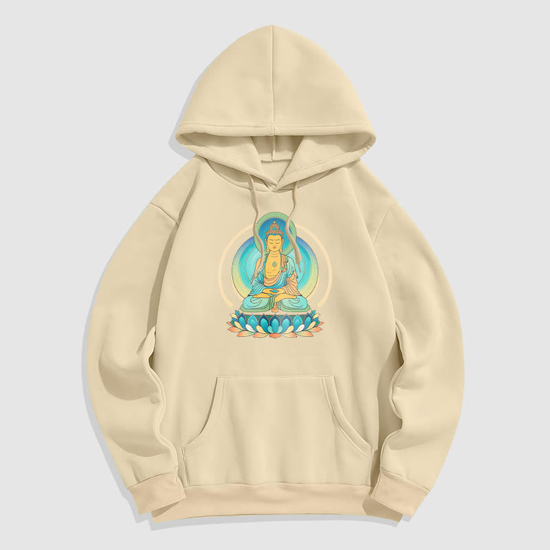 Mythstone Lotus Buddha Fleece Lined Polyester Hoodie