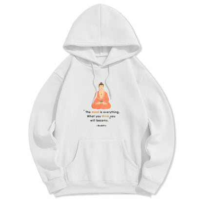 Mythstone The Mind Is Everything Meditation Buddha Polyester Fleece Lined Hoodie