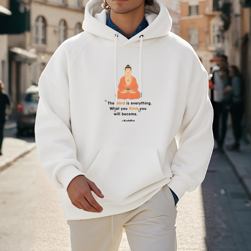 Mythstone The Mind Is Everything Meditation Buddha Polyester Fleece Lined Hoodie