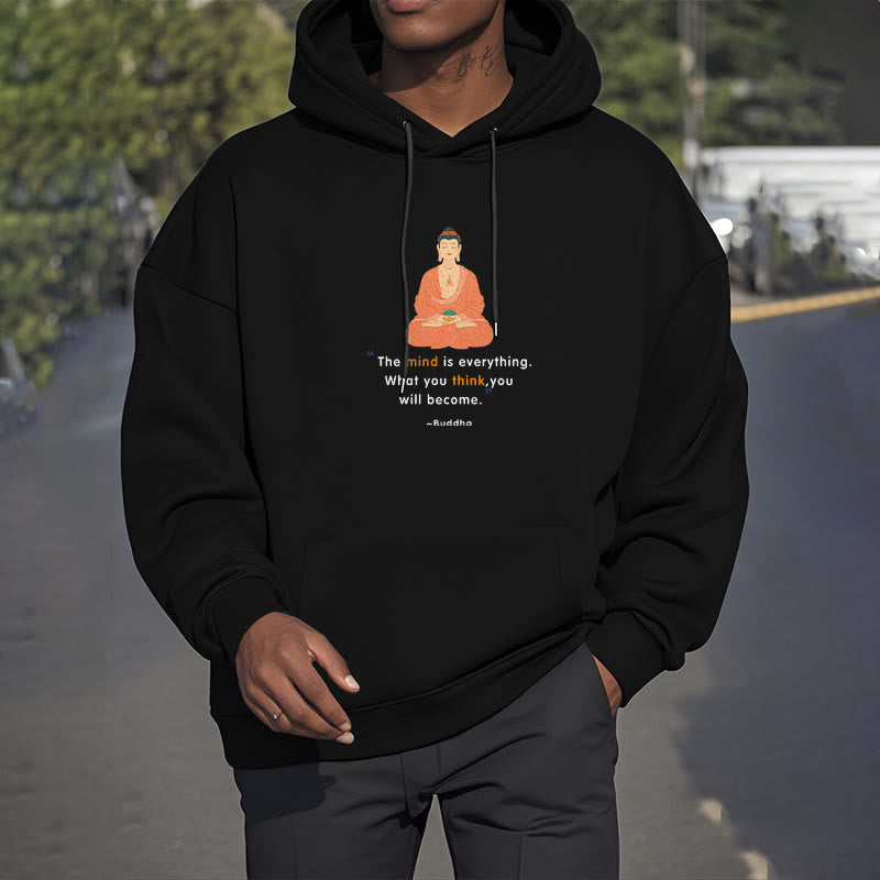 Mythstone The Mind Is Everything Meditation Buddha Polyester Fleece Lined Hoodie