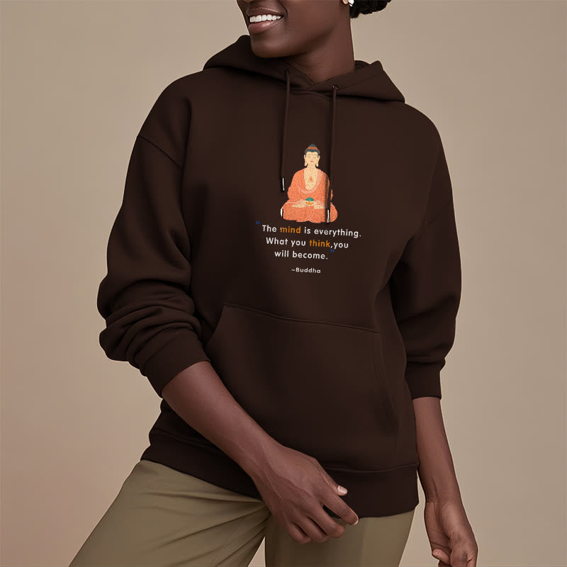 Mythstone The Mind Is Everything Meditation Buddha Polyester Fleece Lined Hoodie