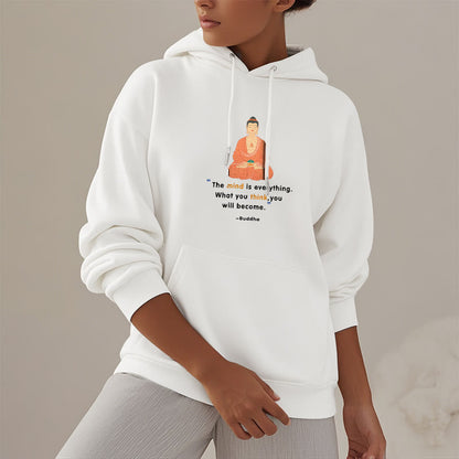 Mythstone The Mind Is Everything Meditation Buddha Polyester Fleece Lined Hoodie