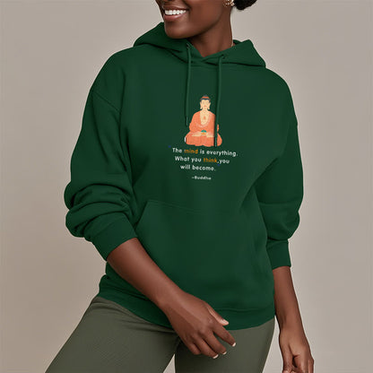 Mythstone The Mind Is Everything Meditation Buddha Polyester Fleece Lined Hoodie