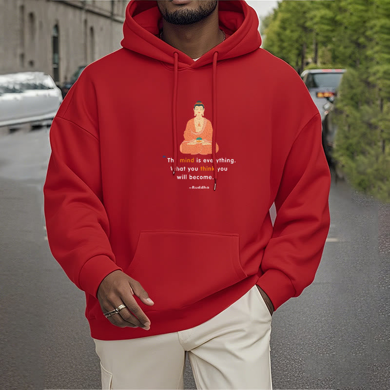 Mythstone The Mind Is Everything Meditation Buddha Polyester Fleece Lined Hoodie