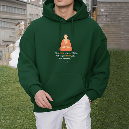 Mythstone The Mind Is Everything Meditation Buddha Polyester Fleece Lined Hoodie