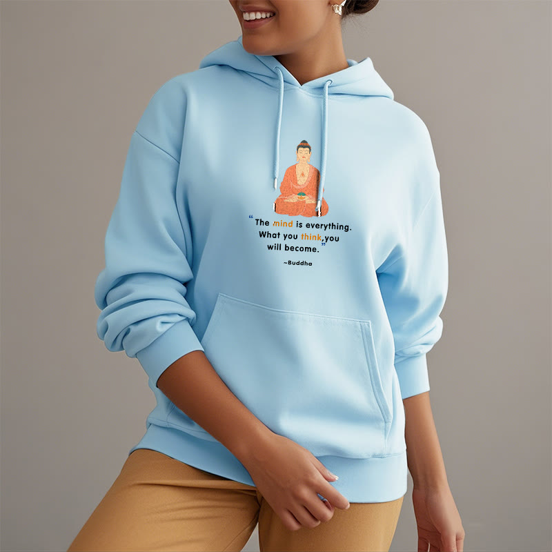 Mythstone The Mind Is Everything Meditation Buddha Polyester Fleece Lined Hoodie