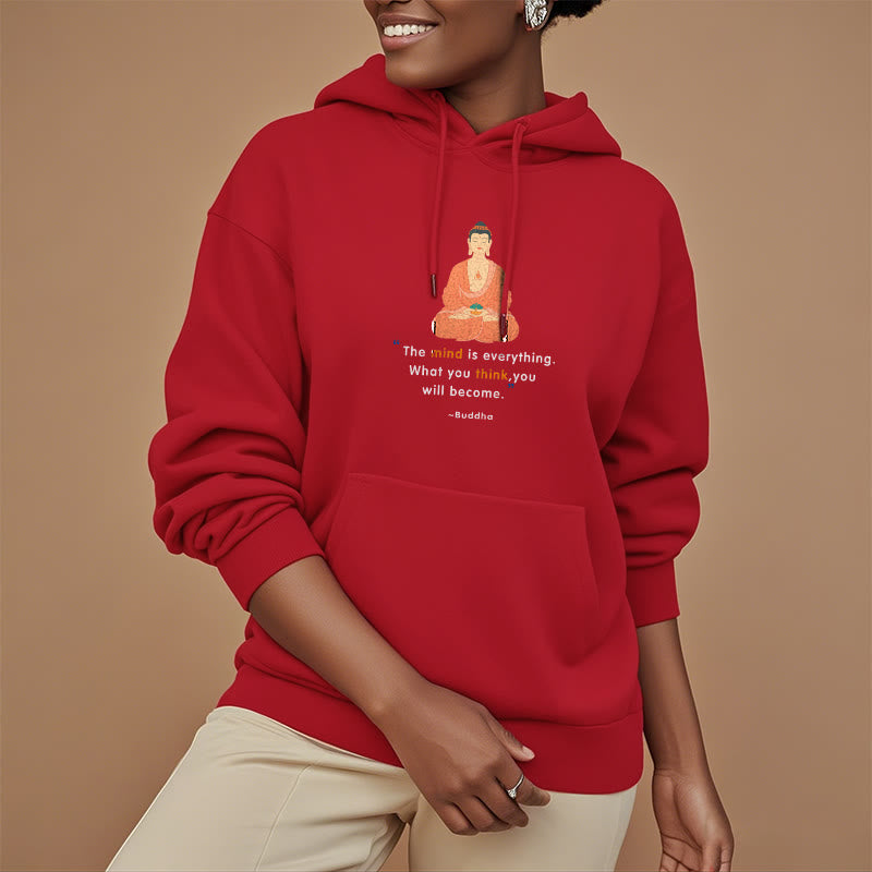 Mythstone The Mind Is Everything Meditation Buddha Polyester Fleece Lined Hoodie