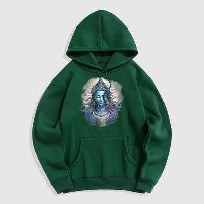 Mythstone OM NAMAH SHIVAYA Buddha Fleece Lined Polyester Hoodie