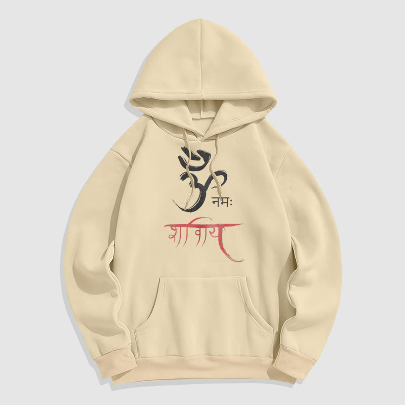 Sudadera con capucha de poliéster con forro polar y mantra sánscrito OM NAMAH SHIVAYA de Mythstone 