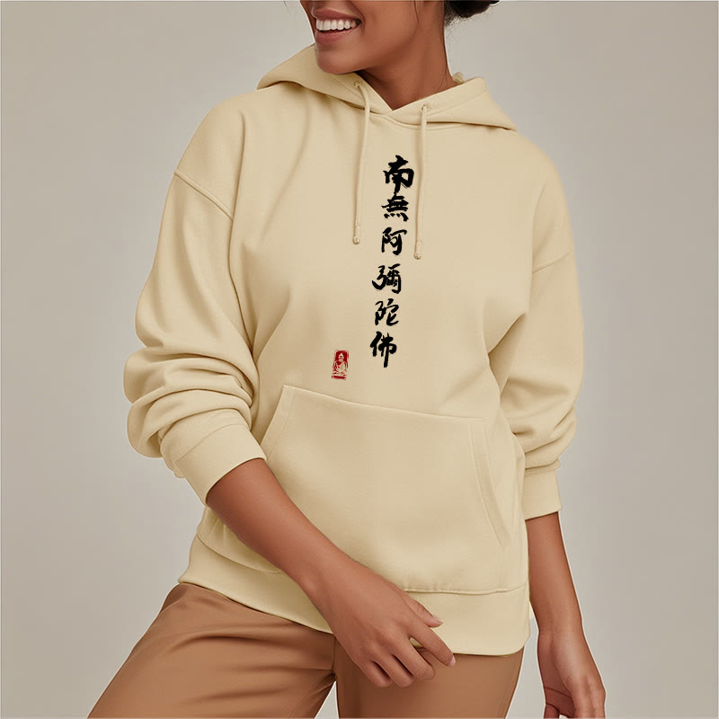 Mythstone Namo Amitabha Fleece Lined Polyester Hoodie