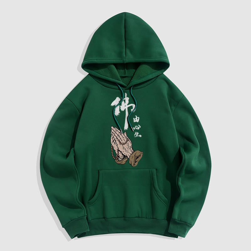 Mythstone Buddha Is Born From The Mind Fleece Lined Polyester Hoodie