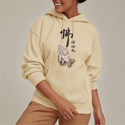 Mythstone Buddha Is Born From The Mind Fleece Lined Polyester Hoodie